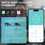 BAGAIL Smart Scale for Body Weight, Digital Bathroom Scale for BMI Weighing Body Fat, Body Composition Monitor Health Analyzer with Smartphone App, 400lbs/180KG -Black - Image 6