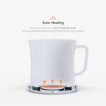 Smug, up to 149℉ Coffee Mug Warmer & Mug & pctg Lid Set, self Heated Cup with Wireless Charging Function, Office/Home for Desk. (Special Grey) - Image 5