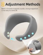 BEBAS Travel Neck Pillows for Airplanes and Long-Haul Flights, Memory Foam Adjustable 360° Head Support with Asymmetrical Sides, Includes Travel Bag (Grey) - Image 4