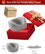 BEBAS Travel Neck Pillows for Airplanes and Long-Haul Flights, Memory Foam Adjustable 360° Head Support with Asymmetrical Sides, Includes Travel Bag (Grey) - Image 6