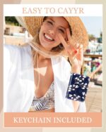 Rouidr Credit Card Holder for Women, Small Slim RFID Card Organizer Wallet with Zipper and Keychain, Abstract Flowers - Image 7