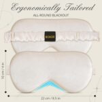 BOKOR Nature Silk Sleep Eye Mask - FSA/HSA Eligible Sleeping Mask, Dark Circles and Puffiness, Improve Sleep, Light Blocking Eye Cover, Ideal Birthday Gift with Gift Package - Champagne - Image 6
