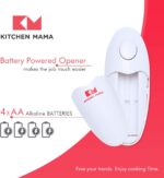 Kitchen Mama Auto Electric Can Opener: Open Your Cans with A Simple Press of Button - Automatic, Hands Free, Smooth Edge, Food-Safe, Battery Operated, YES YOU CAN (White) - Image 7