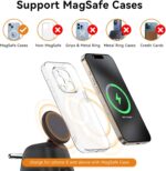 Wireless Charging Station with 15W Fast Mag-Safe Charging for iPhone 16/15/14/13/12 Series, Magnetic Charging Stand 5W for Apple Watch 10~1/Ultra/SE&Airpods, 2 in 1 Wireless Travel Charger (Black) - Image 8