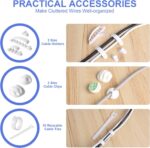 Chouky Cable Organizer Box Set of Three, Power Cover Cord Holder Surge Protector for Desk (White) - Image 5