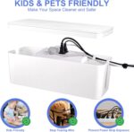 Chouky Cable Organizer Box Set of Three, Power Cover Cord Holder Surge Protector for Desk (White) - Image 6