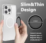 Magnetic Base Compatible with Popsockets Phone Grip,Removable Base for Cell Phone MagSafe and Tablets Smartphone Cases, Upgrade Your Kickstand,Clear Black - Image 7