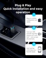 Wireless CarPlay Adapter for iPhone 2025 Upgrade,Ultra-Low Lag,Stable Connection,Mini Bluetooth Apple Car Play Adapter for iOS 10+ and Car from 2016+,USB A - Image 4