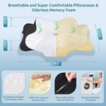 DONAMA Cervical Pillow for Neck and Shoulder,Contour Memory Foam Pillow,Ergonomic Neck Support Pillow for Side Back Stomach Sleepers with Pillowcase - Image 7