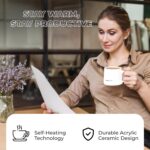 HYDRATE 10oz Smart Mug - White Ceramic Acrylic Self Heating Coffee Mug - Temperature Controlled Mug with Lasting Battery & Sensors - Elegant Rechargeable Ceramic Matte Finish Heated Mugs - Image 3