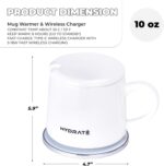 HYDRATE 10oz Smart Mug - White Ceramic Acrylic Self Heating Coffee Mug - Temperature Controlled Mug with Lasting Battery & Sensors - Elegant Rechargeable Ceramic Matte Finish Heated Mugs - Image 4
