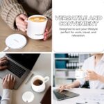 HYDRATE 10oz Smart Mug - White Ceramic Acrylic Self Heating Coffee Mug - Temperature Controlled Mug with Lasting Battery & Sensors - Elegant Rechargeable Ceramic Matte Finish Heated Mugs - Image 5