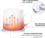 HYDRATE 10oz Smart Mug - White Ceramic Acrylic Self Heating Coffee Mug - Temperature Controlled Mug with Lasting Battery & Sensors - Elegant Rechargeable Ceramic Matte Finish Heated Mugs - Image 6