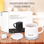 HYDRATE 10oz Smart Mug - White Ceramic Acrylic Self Heating Coffee Mug - Temperature Controlled Mug with Lasting Battery & Sensors - Elegant Rechargeable Ceramic Matte Finish Heated Mugs - Image 7