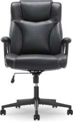 Serta Connor Executive Office, Ergonomic Computer Chair with Layered Body Pillows, Contoured Lumbar, Adjustable Seat Height, Bonded Leather, Black - Image 11