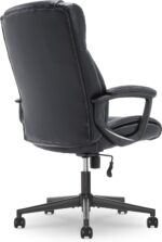 Serta Connor Executive Office, Ergonomic Computer Chair with Layered Body Pillows, Contoured Lumbar, Adjustable Seat Height, Bonded Leather, Black - Image 12