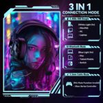 YPBDAN Wireless Gaming Headset for PS5, PS4, PC, USB Over Ear Gaming Headphones with Noise Canceling Mic, Bluetooth 5.3, 100H Battery, Low Latency, Foldable Headset for Switch, Mac, Laptop - Image 5