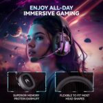 YPBDAN Wireless Gaming Headset for PS5, PS4, PC, USB Over Ear Gaming Headphones with Noise Canceling Mic, Bluetooth 5.3, 100H Battery, Low Latency, Foldable Headset for Switch, Mac, Laptop - Image 7