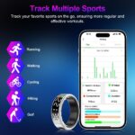 Smart Ring Health Tracker with Display Screen & Touch Button, Bluetooth Connection Health Ring for Women Men, Tracks Heart Rate/Blood Oxygen/Sleep/Steps/Sports Activities, IP68 Waterproof - Image 4