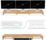 Nnewvante Monitor Stand Riser, 60 inch Large Bamboo Dual Monitor Stand for Desk, 3 Shelves Desktop Screen Riser with Adjustable Length Angle for Computer Laptop PC - Image 4