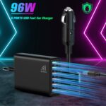 Multi Ports USB Car Charger, 96W 6 Port QC3.0 Fast Adapter Multiple Ports, with Four Quick Charge 3.0 Port, 12V-24V Multi Device Cigarette Lighter for Smart Phone & Tablets Charging - Image 3