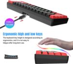 Snpurdiri 2.4G Wireless Gaming Keyboard and Mouse Combo, Include Mini 60% Merchanical Feel Keyboard, Ergonomic Vertical Feel Small Wireless Mouse(Red and Black) - Image 6