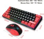 Snpurdiri 2.4G Wireless Gaming Keyboard and Mouse Combo, Include Mini 60% Merchanical Feel Keyboard, Ergonomic Vertical Feel Small Wireless Mouse(Red and Black) - Image 7