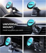 VICSEED for MagSafe Car Mount [Strongest Dashboard Adhesive & 25N Magnetic] Cell Phone Holders for Your Car, 360° Adjustable Phone Holder Mount for All Smartphones & Vehicles - Image 3