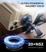 VICSEED for MagSafe Car Mount [Strongest Dashboard Adhesive & 25N Magnetic] Cell Phone Holders for Your Car, 360° Adjustable Phone Holder Mount for All Smartphones & Vehicles - Image 5