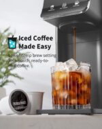 Hot & Iced Coffee Maker, K Cup Coffee Maker Compatible with Ground Coffee, Single-Serve Brewer with Bold Setting, Reusable Filter, Travel Mug Friendly, Compact & Quick Brew, Grey - Image 4