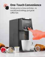 Hot & Iced Coffee Maker, K Cup Coffee Maker Compatible with Ground Coffee, Single-Serve Brewer with Bold Setting, Reusable Filter, Travel Mug Friendly, Compact & Quick Brew, Grey - Image 5