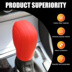 2 PCS Auto Shift Cover, Environmentally Friendly Silicone Open Anti-Slip Automatic Knob Gear Lever Protective Cover, Car Decorative Accessories, Compatible with Most Car Models (Red) - Image 4