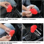 2 PCS Auto Shift Cover, Environmentally Friendly Silicone Open Anti-Slip Automatic Knob Gear Lever Protective Cover, Car Decorative Accessories, Compatible with Most Car Models (Red) - Image 6