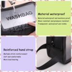 Travel Toiletry Bag for Women Men, Translucent Waterproof Travel Makeup Cosmetic Pouch Traveling Organizer for Toiletries, Cosmetic, Accessories CynynYxy (A-Black) - Image 4
