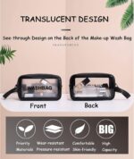 Travel Toiletry Bag for Women Men, Translucent Waterproof Travel Makeup Cosmetic Pouch Traveling Organizer for Toiletries, Cosmetic, Accessories CynynYxy (A-Black) - Image 6