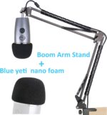 Yeti Nano Mic Boom Arm with Nano Pop Filter - Mic Suspension Boom Arm Stand and Windscreen Compatible with Blue Yeti Nano Microphone by YOUSHARES - Image 3