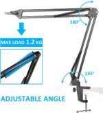 Yeti Nano Mic Boom Arm with Nano Pop Filter - Mic Suspension Boom Arm Stand and Windscreen Compatible with Blue Yeti Nano Microphone by YOUSHARES - Image 6