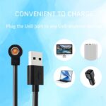 Magnetic Smart Ring Charger Cables - 2 Packs Universal Replacement Charger- 4 mm Suitable for Colmi, for R02 R09 R18 & More Devices with 1 Pin Port NOT for Oura Rings, NOT for Samsung Ring - Image 3