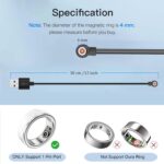 Magnetic Smart Ring Charger Cables - 2 Packs Universal Replacement Charger- 4 mm Suitable for Colmi, for R02 R09 R18 & More Devices with 1 Pin Port NOT for Oura Rings, NOT for Samsung Ring - Image 7