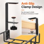 2 Pack Cable Management Under Desk Tray, 31.4" No Drill Under Desk Wire Management with Upgraded Clamp, Metal Cord Organizers for Desk with Cable Organizers, PC Cable Management Rack, Black - Image 6