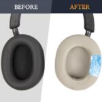 SOULWIT Cooling-Gel Replacement Earpads for Sony WH-1000XM5 (WH1000XM5) Noise Canceling Headphones, Ear Pads Cushions with High-Density Noise Isolation Foam, Added Thickness - Silver - Image 5