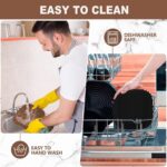 2 PCS Square Silicone Air Fryer Liners - 8 Inch Reusable Air Fryer Pot - Air Fryer Accessories - Air Fryer Inserts for 4 to 7 QT Oven Microwave Accessories (Black + Brown) - Image 8