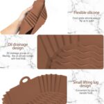 2 PCS Square Silicone Air Fryer Liners - 8 Inch Reusable Air Fryer Pot - Air Fryer Accessories - Air Fryer Inserts for 4 to 7 QT Oven Microwave Accessories (Black + Brown) - Image 10