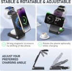Magnetic Wireless Charger Stand, 3 in 1 Foldable Wireless Charging Station, Travel Charger for Multiple Devices for iPhone 16 15 14 13 12 Series, Apple Watch Ultra/9/8/7/6/5/4/3/2, AirPods - Image 5