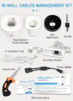 in-Wall Cable Management Kit for TV & Soundbar - Conceal Power & AV Cables, Includes Hole Saw Drill Attachment & Drywall Hand Saw for Easy Installation - Image 6