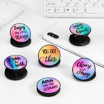 Frienda 6 Pieces Cell Phone Grip Holder Stand Expanding Inspirational Quote Cases Grip Holder Collapsible Finger Kickstand Compatible with Most Tablets Self Adhesive for Smartphone - Image 7
