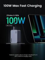 UGREEN Nexode Pro 100W USB C Charger, 3-Port GaN Compact Fast PPS Wall Charger for MacBook Pro/Air, Pixelbook, iPad, iPhone 16/15/14, Galaxy S24/S23, Pixel 9/8, Steam Deck and More - Image 3