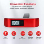 travel inspira Luggage Scale, Portable Digital Hanging Baggage Scale for Travel, Suitcase Weight Scale with Rubber Paint, 110 Pounds, Battery Included - Image 3