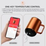 vsitoo Temperature Control & Self-Heating Smart Coffee Mug with Lid, 3 Custom Heat Settings, Manual & App Control, 180 Min Battery Life - Hot up to 140℉ Fast Wireless Charger Base (Copper - 14 oz) - Image 10