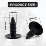 200PCS Car Plastic Trim Boot Rivets Push Clip Fastener, 6.4mm Hole Automotive Bumper Shield Fastener Clip, Push Pins Bumper Clips Fenders Retainers Screw for Auto Body - Image 3